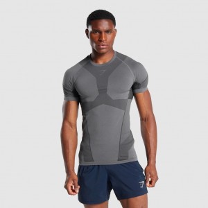 μπλουζακια Gymshark Free Force Seamless γκρι | 698XYQLDF
