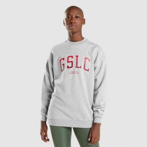 μπλουζακια Gymshark GSLC Oversized ανοιχτο γκρι | 239BZRISK