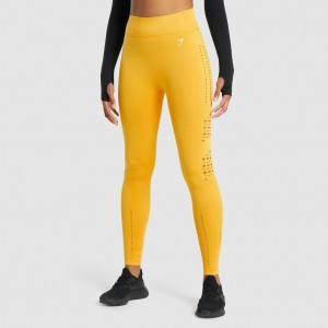 Κολαν Gymshark Glow Seamless Tights κίτρινα | 189WFEIXP
