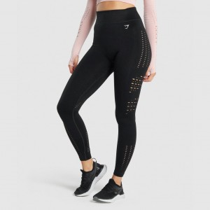 Κολαν Gymshark Glow Seamless Tights μαυρα | 340PBJCOI