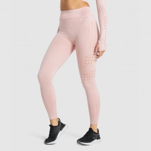 Κολαν Gymshark Glow Seamless Tights ανοιχτο ροζ | 728DZXKGB