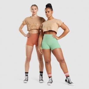 μπλουζακια Gymshark KK Fit Raw Crop Warm Buff | 635TKGEWV