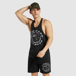 Γιλεκο Gymshark Legacy Stringer μαυρα ασπρα | 698SDMWLQ