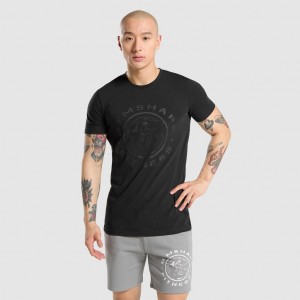 μπλουζακια Gymshark Legacy μαυρα μαυρα | 631QHUXSL