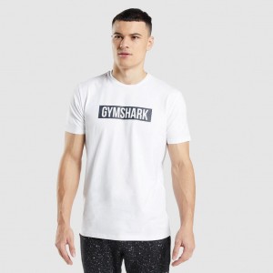 μπλουζακια Gymshark Micro Print Block Infill ασπρα | 135CYIUJK