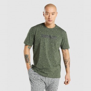 μπλουζακια Gymshark Micro Print πρασινο | 347HBANGF