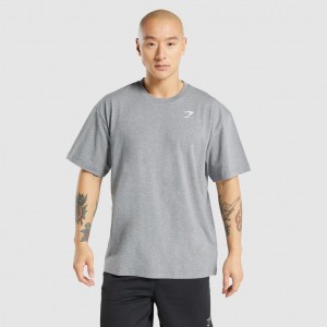 μπλουζακια Gymshark Oversized Charcoal Marl | 612JQZMWR