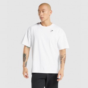 μπλουζακια Gymshark Oversized ασπρα | 691ICXUFY