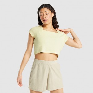 μπλουζακια Gymshark Pause Crop κίτρινα | 903XWFDRG