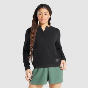 μπλουζακια Gymshark Pause Long Sleeve μαυρα | 723VTFGYN