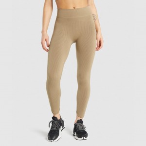 Κολαν Gymshark Pause Seamless καφε | 483XJIFSU