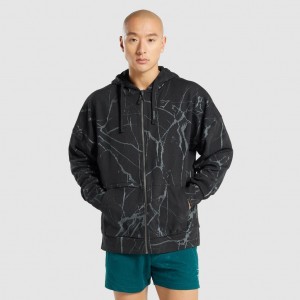 Φουτερ Gymshark Power Zip Up μαυρα | 320VJNLRG