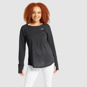 μπλουζακια Gymshark Pulse Long Sleeve μαυρα | 180BZXGMK