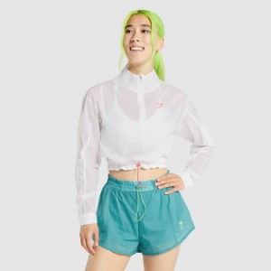 Μπουφαν Gymshark Pulse Woven ασπρα | 920BKYEXJ