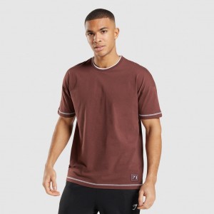 μπλουζακια Gymshark Recess καφε ασπρα | 261OTSPRI