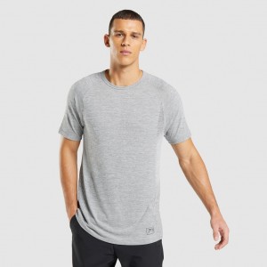 μπλουζακια Gymshark Retake Seamless ανοιχτο γκρι μαυρα | 076VTFKSM