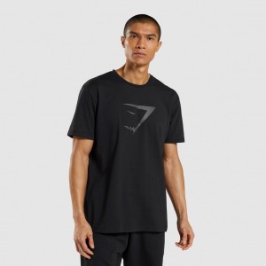μπλουζακια Gymshark Sharkhead Infill μαυρα | 016IXUWJY