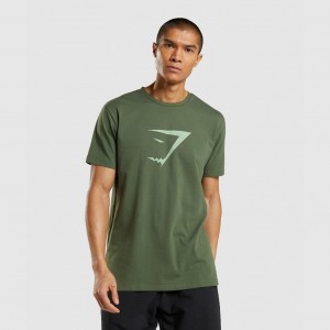μπλουζακια Gymshark Sharkhead Infill πρασινο | 154XSZLYI