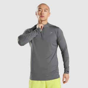Φουτερ Gymshark Speed 1/4 Zip Charcoal | 476FNSJAL