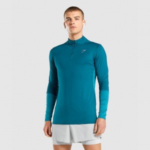 Φουτερ Gymshark Speed 1/4 Zip Teal | 871IPWTCN