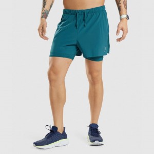 Σορτσ Gymshark Speed 5 2 in 1 Teal | 974HESPOB