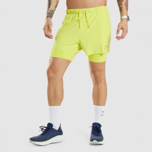 Σορτσ Gymshark Speed 5 2 in 1 κίτρινα | 375IMUSPV