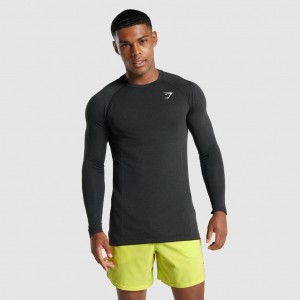 μπλουζακια Gymshark Vital Light Seamless Long Sleeve μαυρα | 402DXPARJ