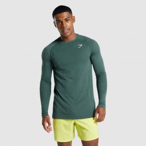 μπλουζακια Gymshark Vital Light Seamless Long Sleeve σκούρο πρασινο | 532OKLMGC