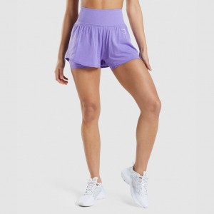 Σορτσ Gymshark Vital Seamless 2.0 2-in-1 μωβ | 971QBAIGV