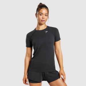 μπλουζακια Gymshark Vital Seamless 2.0 Light μαυρα | 518OSETPC