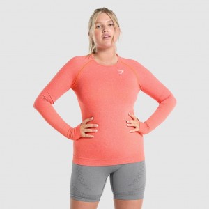 μπλουζακια Gymshark Vital Seamless 2.0 Long Sleeve πορτοκαλι | 734IYWUNG
