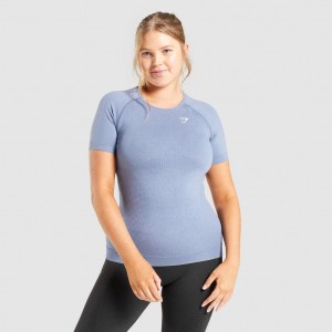 μπλουζακια Gymshark Vital Seamless 2.0 μπλε | 285LWKDTS