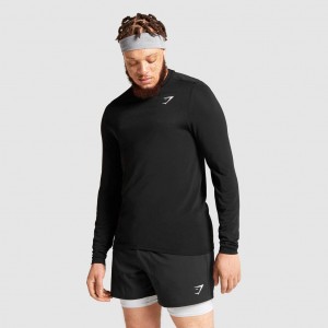 μπλουζακια Gymshark Vital Seamless Long Sleeve μαυρα | 085USFJLW