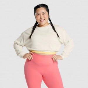 Φουτερ Gymshark Whitney Cropped Unbleached | 682QWNIAH
