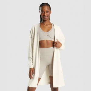 Μπουφαν Gymshark Whitney Oversized Robe Unbleached | 563MDEYPJ