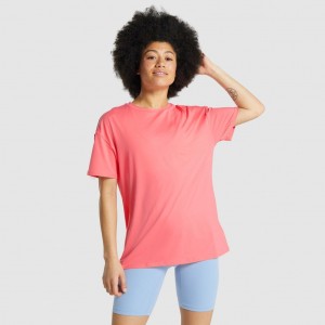 μπλουζακια Gymshark Whitney Oversized ροζ | 928ESHXQN