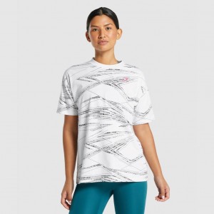 μπλουζακια Gymshark Zone σταμπεσ Tee ασπρα μαυρα | 524JSGWTY