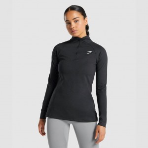 Φουτερ Gymshark Αθλητικά 1/4 Zip μαυρα | 124VXJLYR
