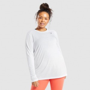 μπλουζακια Gymshark Αθλητικά Oversized Long Sleeve Tee ασπρα | 754YBWKMX