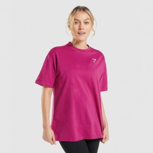 μπλουζακια Gymshark Αθλητικά Oversized ροζ | 827CIAVEQ