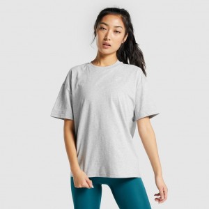 μπλουζακια Gymshark Αθλητικά Oversized ανοιχτο γκρι | 295XNWKTU