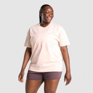 μπλουζακια Gymshark Αθλητικά Oversized ανοιχτο καφε | 463GEWRQP