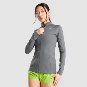 Μπουφαν Gymshark Αθλητικά Zip Up Charcoal | 419WEUHKF