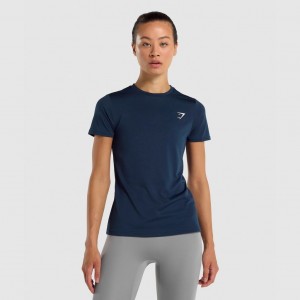μπλουζακια Gymshark Αθλητικά σκουρο μπλε | 763FGWSXT