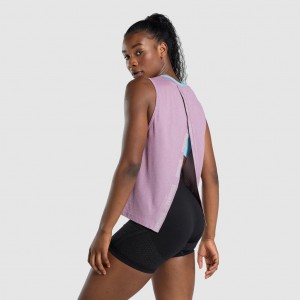 αμανικα μπλουζακια Gymshark Apex Seamless Open Back ανοιχτο μωβ | 257PYSIJE