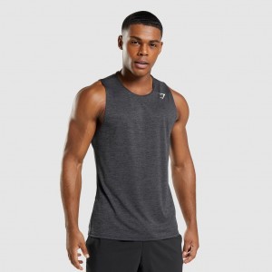 αμανικα μπλουζακια Gymshark Arrival Slim Marl μαυρα γκρι | 140NGDKXU