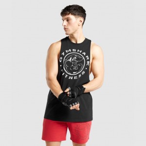 αμανικα μπλουζακια Gymshark Legacy Drop Arm μαυρα ασπρα | 792OSKXMI