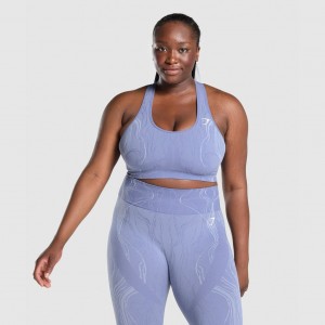 Αθλητικο Σουτιεν Gymshark Mercury Seamless μπλε | 584PELYTJ