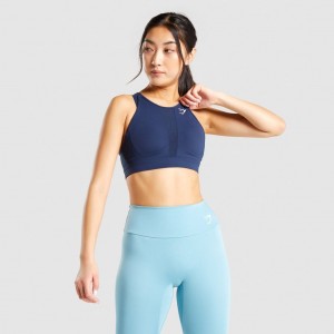 Αθλητικο Σουτιεν Gymshark Mesh Neckline Αθλητικά σκουρο μπλε | 916EWXDQR