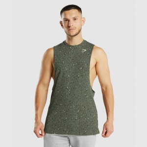 αμανικα μπλουζακια Gymshark Micro Print Drop Arm πρασινο | 217RNTSEA